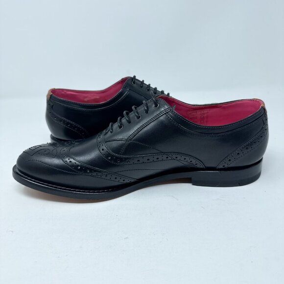Ted Baker London Dress Shoes Mens 9 Black Oxford Wingtip Brogue Leather Lace Up - Picture 8 of 12
